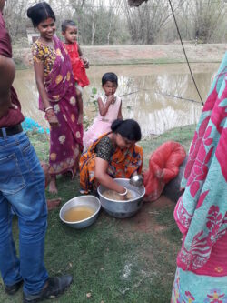 Feed preperation for Nursery pond